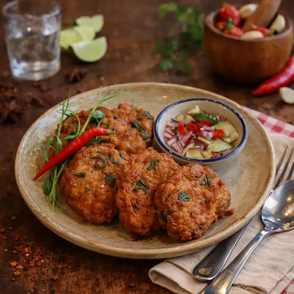 Tod Mun Gai Thai chicken cakes Mae Thai River