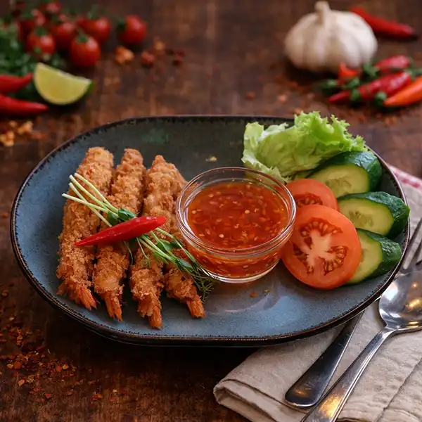 Goong Tod Panko crispy shrimp Mae Thai River Stockholm