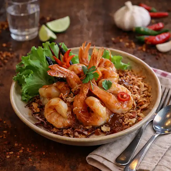 Goong Pad Makham tamarind shrimp Thai restaurant Stockholm