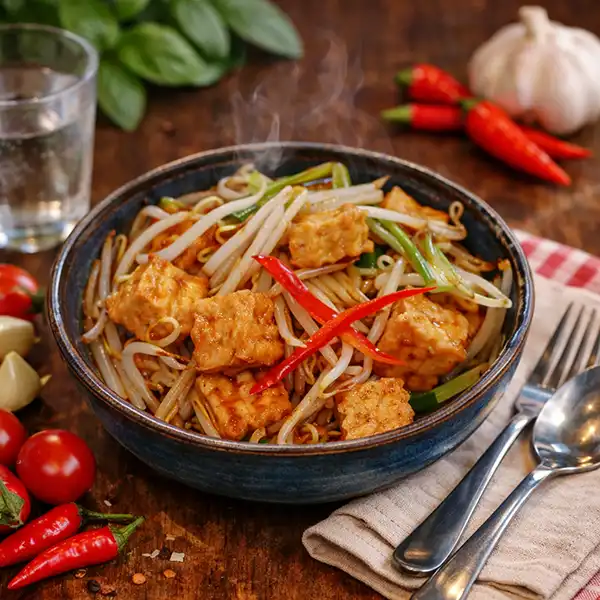 Pad Tua Ngok stir fried bean sprouts Mae Thai River Stockholm