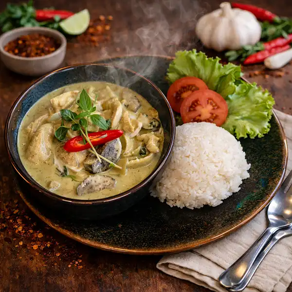 Our Pad Thai Rice Noodles are a true Thai classic — wok-fried with balanced sweet, sour and savory flavors. One of the most popular Thai dishes in Stockholm, loved by both locals and tourists visiting Mae Thai River.